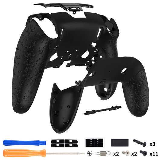 eXtremeRate Replacement Back Housing Bottom Shell & Clip Shell Compatible with PS5 Edge Controller -  Textured Black eXtremeRate
