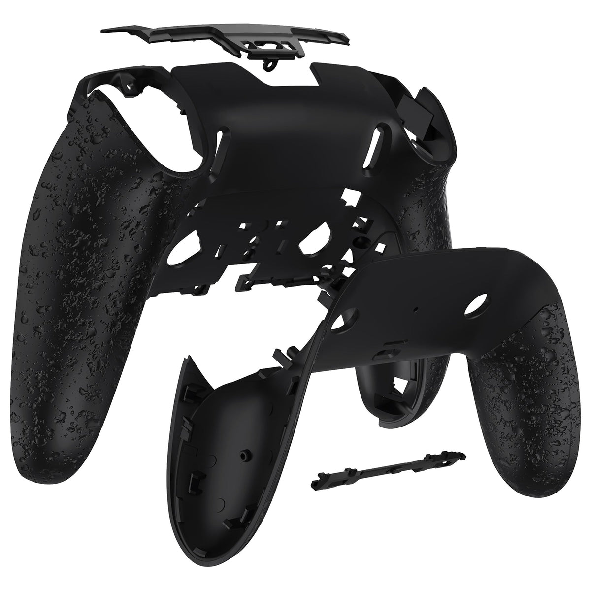 eXtremeRate Replacement Back Housing Bottom Shell & Clip Shell Compatible with PS5 Edge Controller -  Textured Black eXtremeRate