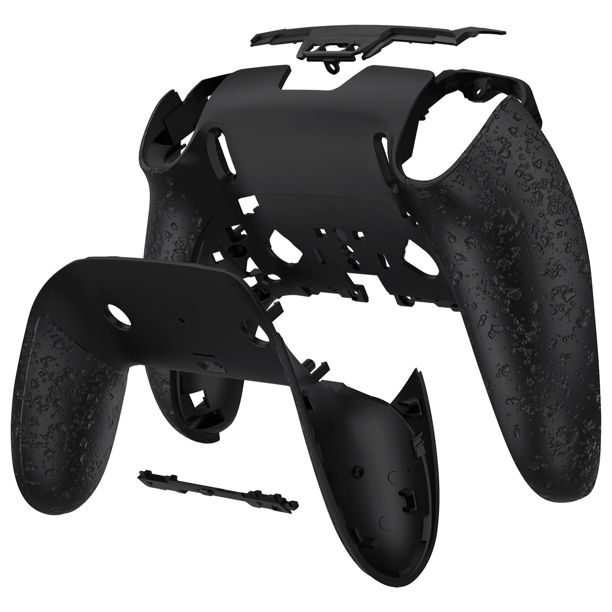 eXtremeRate Replacement Back Housing Bottom Shell & Clip Shell Compatible with PS5 Edge Controller -  Textured Black eXtremeRate