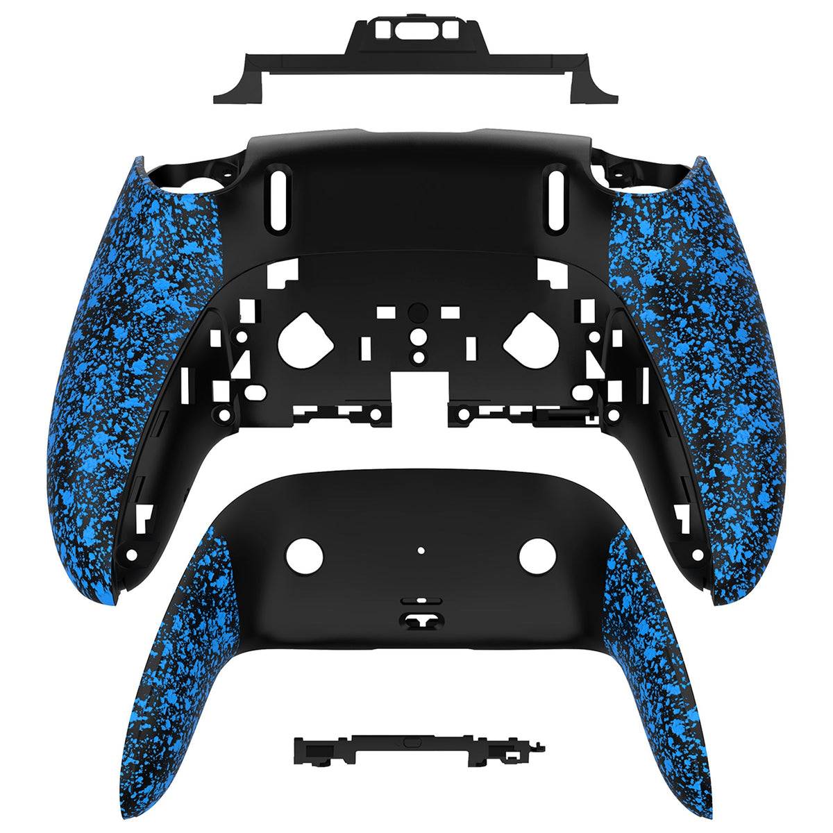 eXtremeRate Replacement Back Housing Bottom Shell & Clip Shell Compatible with PS5 Edge Controller -  Textured Blue eXtremeRate