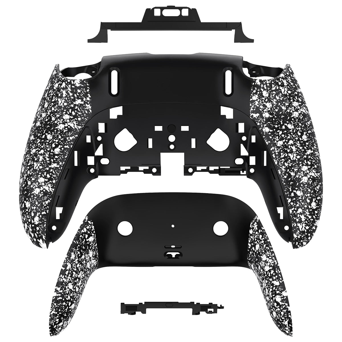 eXtremeRate Replacement Back Housing Bottom Shell & Clip Shell Compatible with PS5 Edge Controller -  Textured White eXtremeRate