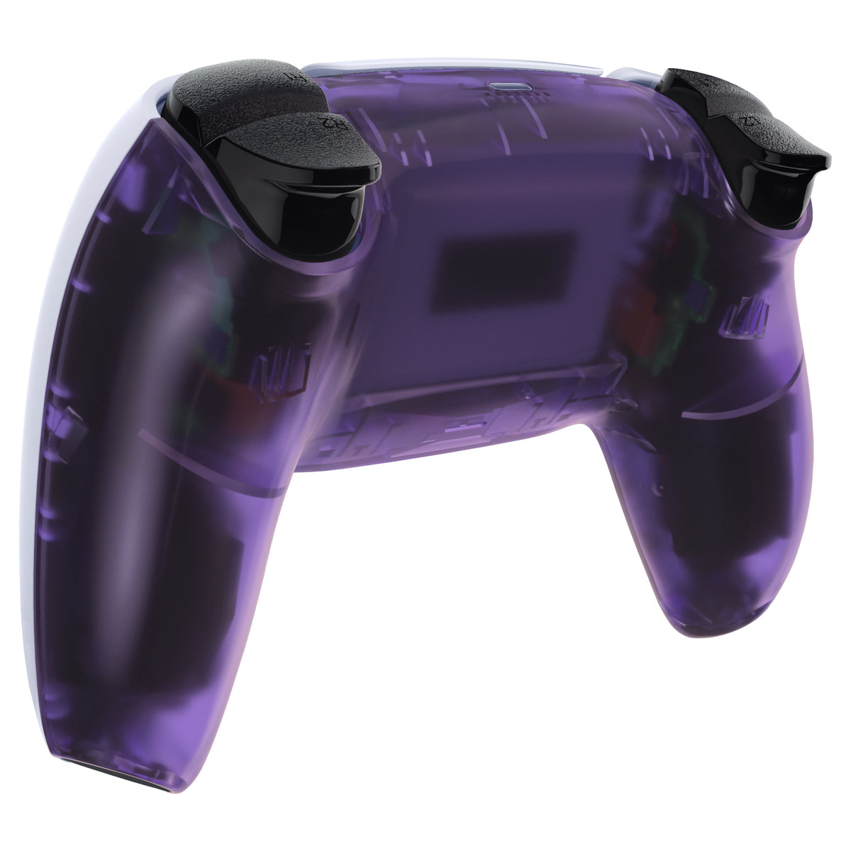 eXtremeRate Replacement Back Housing Bottom Shell for PS5 Controller BDM-010/020/030/040/050/060 - Clear Atomic Purple