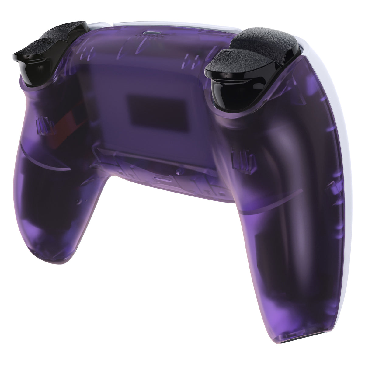 eXtremeRate Replacement Back Housing Bottom Shell for PS5 Controller BDM-010/020/030/040/050/060 - Clear Atomic Purple