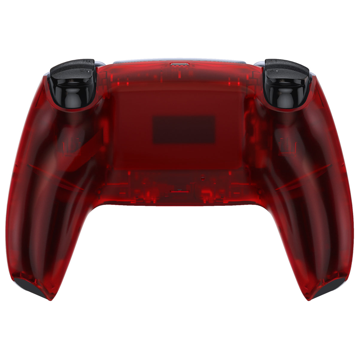 eXtremeRate Replacement Back Housing Bottom Shell for PS5 Controller BDM-010/020/030/040/050/060 - Clear Red