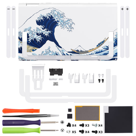 eXtremeRate Replacement DIY Rear Back Plate for Nintendo Switch 2 Handheld Console  (Without Kickstand) - The Great Wave