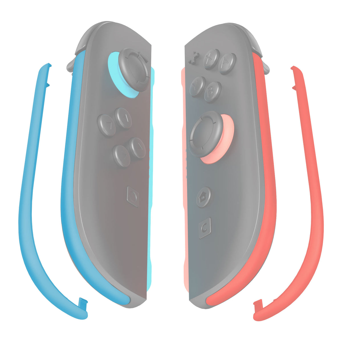 eXtremeRate Replacement Decorative Strips for Joycon 2 of Nintendo Switch 2 - Blue & Orange