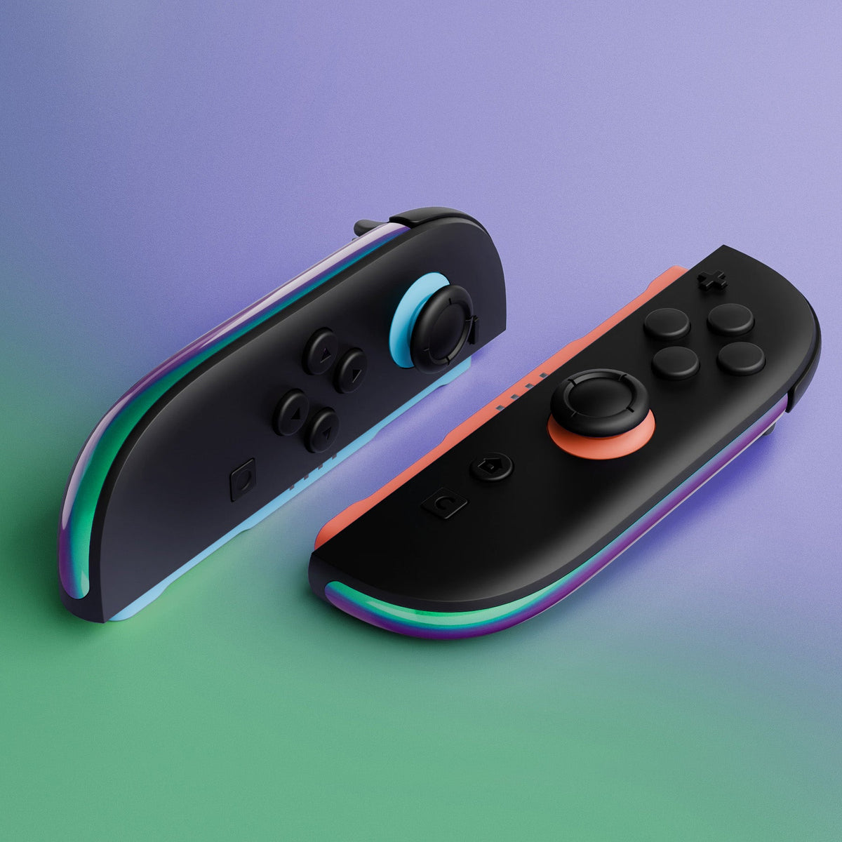 eXtremeRate Replacement Decorative Strips for Joycon 2 of Nintendo Switch 2 - Chameleon Green Purple eXtremeRate