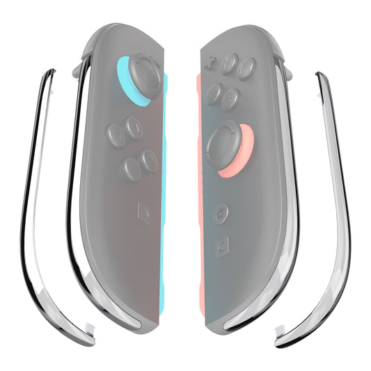 eXtremeRate Replacement Decorative Strips for Joycon 2 of Nintendo Switch 2 - Chrome Silver