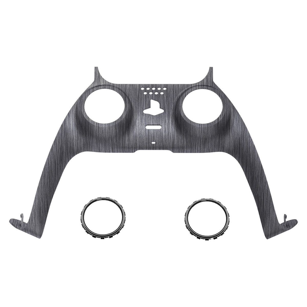 eXtremeRate Replacement Decorative Trim Shell with Accent Rings Compatible with PS5 Controller BDM-010/020/030/040/050 - Brushed Silver