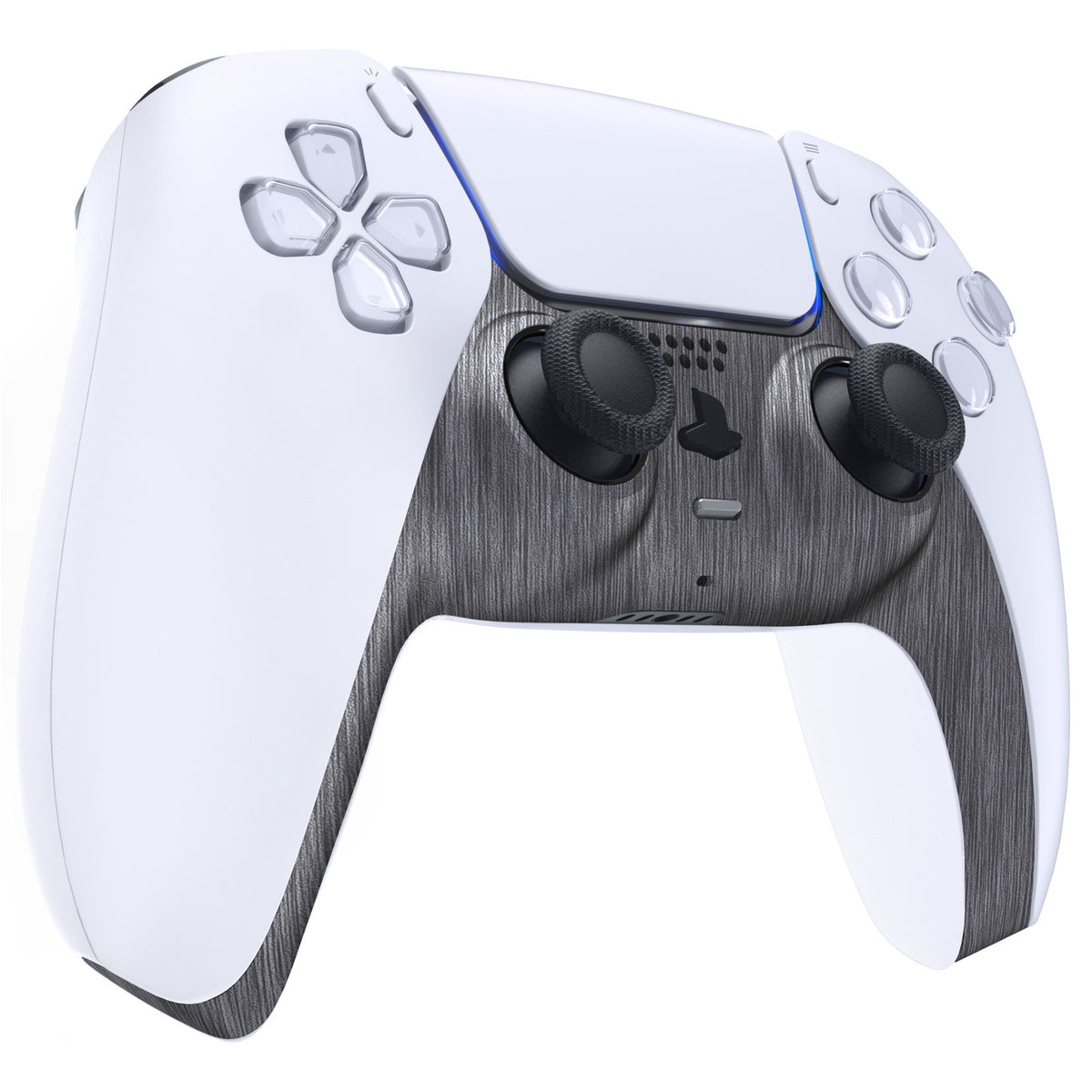 eXtremeRate Replacement Decorative Trim Shell with Accent Rings Compatible with PS5 Controller BDM-010/020/030/040/050 - Brushed Silver