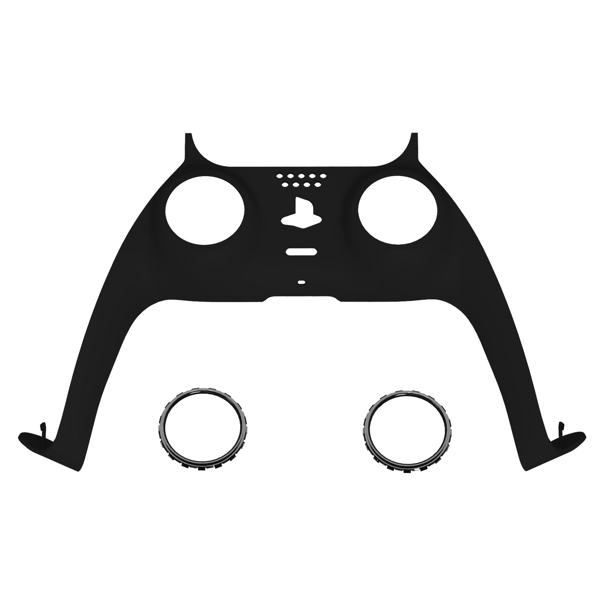 eXtremeRate Replacement Decorative Trim Shell with Accent Rings Compatible with PS5 Controller BDM-010/020/030/040/050 - Black