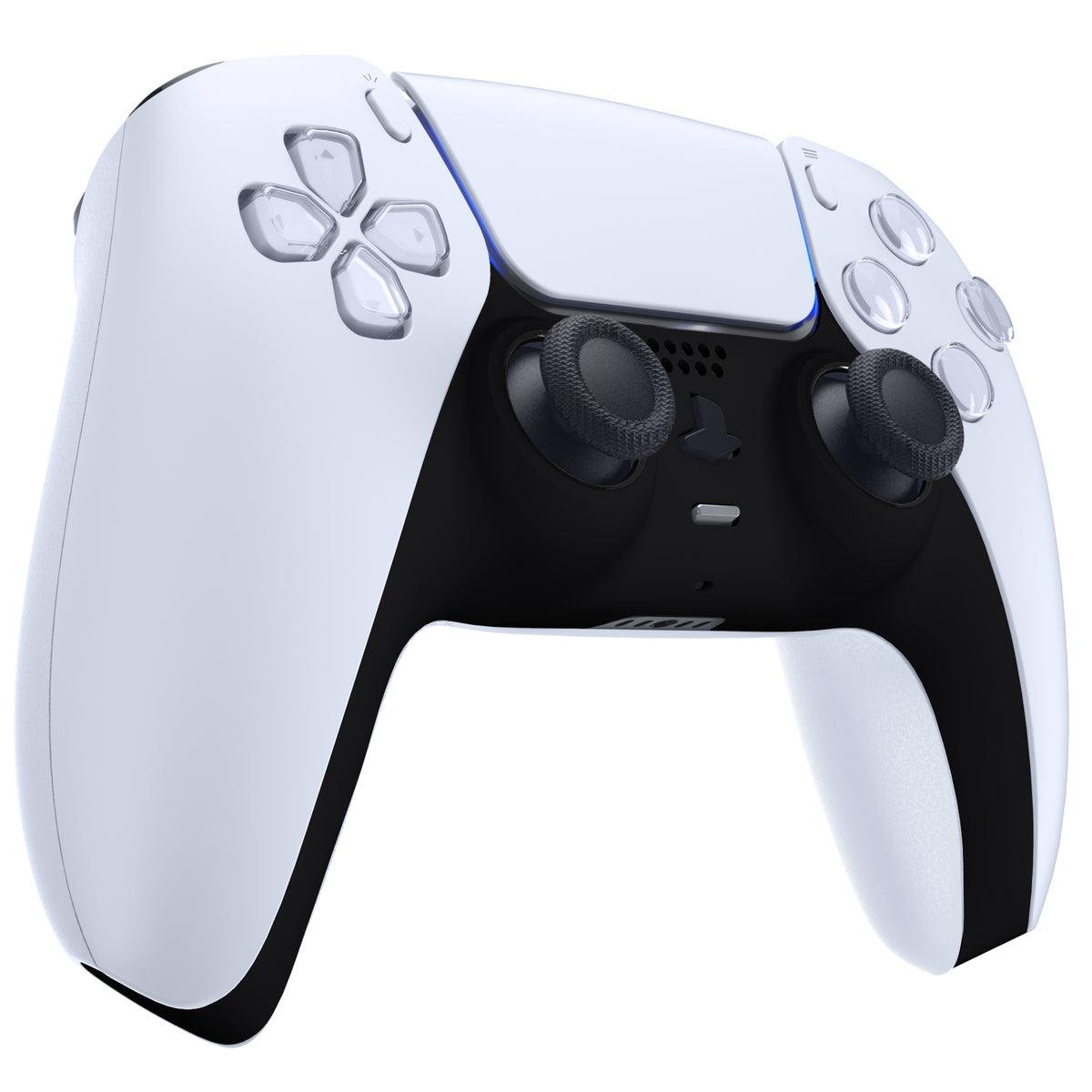 eXtremeRate Replacement Decorative Trim Shell with Accent Rings Compatible with PS5 Controller BDM-010/020/030/040/050 - Black