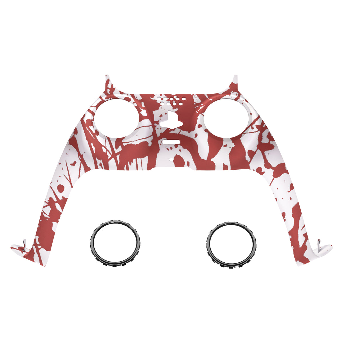 eXtremeRate Replacement Decorative Trim Shell with Accent Rings Compatible with PS5 Controller BDM-010/020/030/040/050 - Blood