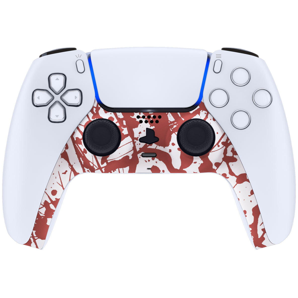 eXtremeRate Replacement Decorative Trim Shell with Accent Rings Compatible with PS5 Controller BDM-010/020/030/040/050 - Blood