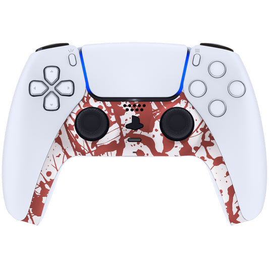 eXtremeRate Replacement Decorative Trim Shell with Accent Rings Compatible with PS5 Controller BDM-010/020/030/040/050 - Blood