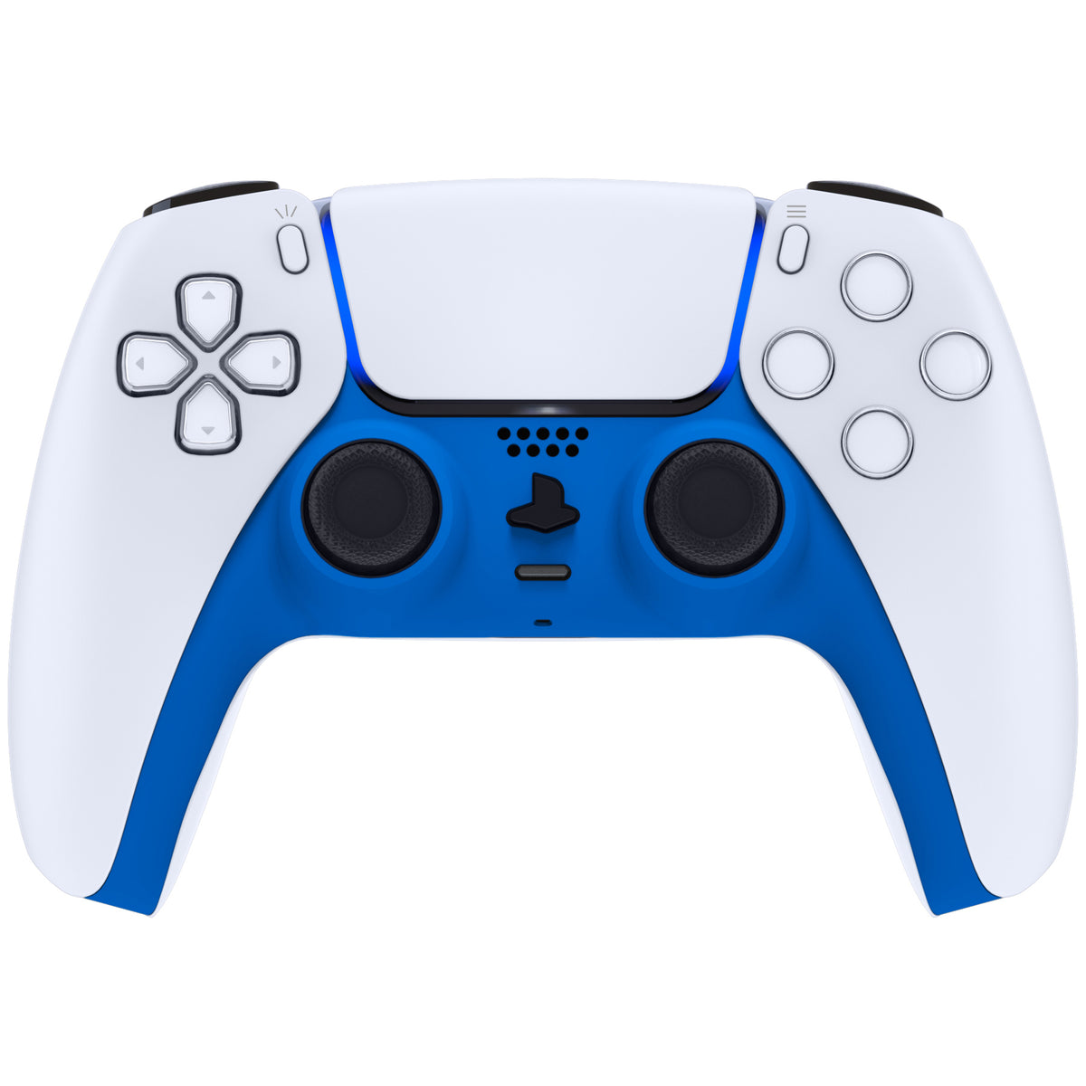 eXtremeRate Replacement Decorative Trim Shell with Accent Rings Compatible with PS5 Controller BDM-010/020/030/040/050 - Blue