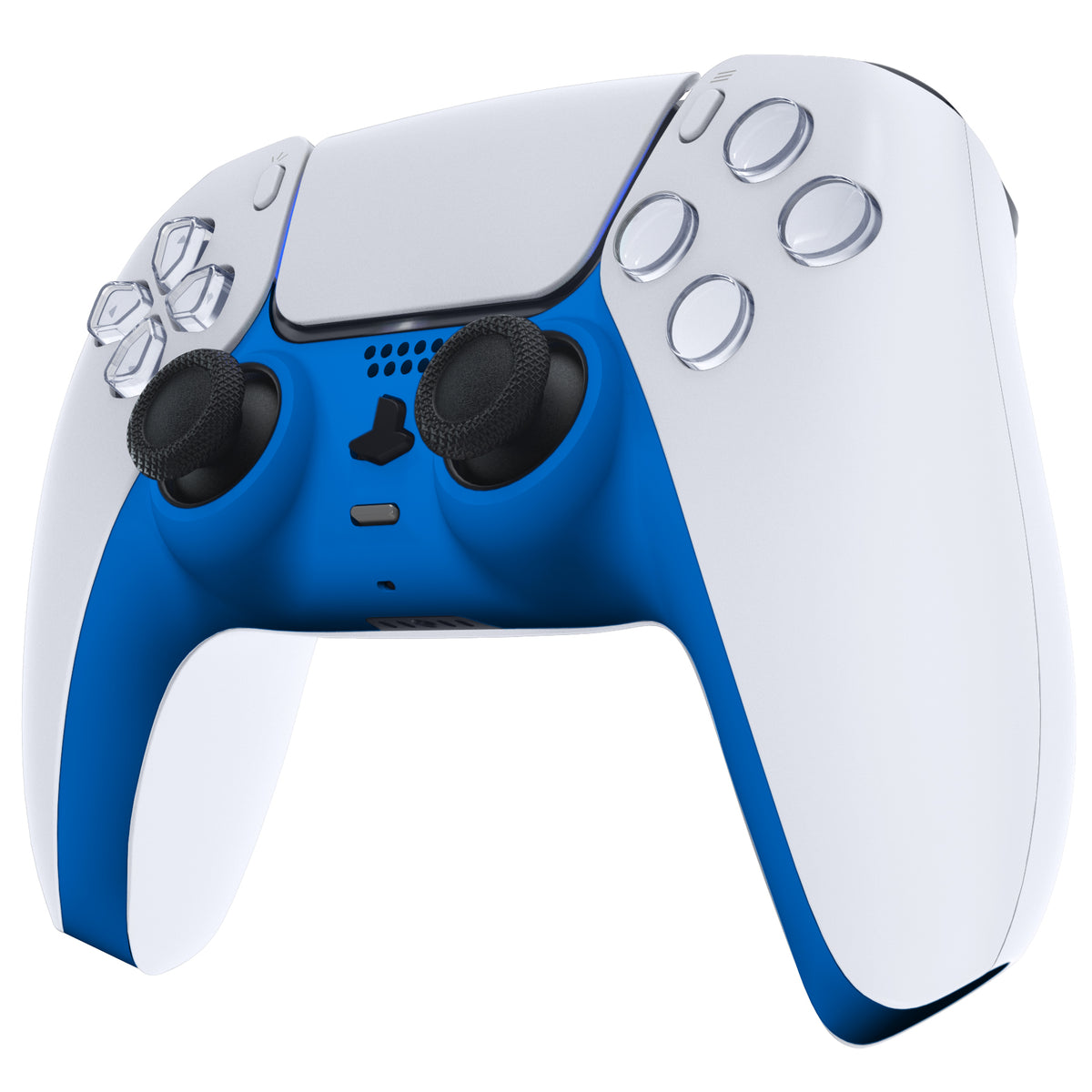 eXtremeRate Replacement Decorative Trim Shell with Accent Rings Compatible with PS5 Controller BDM-010/020/030/040/050 - Blue