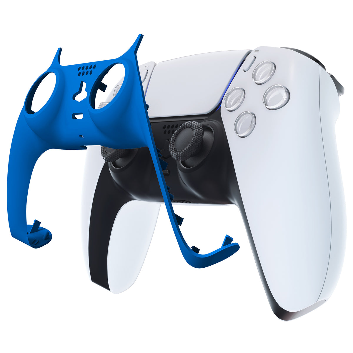 eXtremeRate Replacement Decorative Trim Shell with Accent Rings Compatible with PS5 Controller BDM-010/020/030/040/050 - Blue