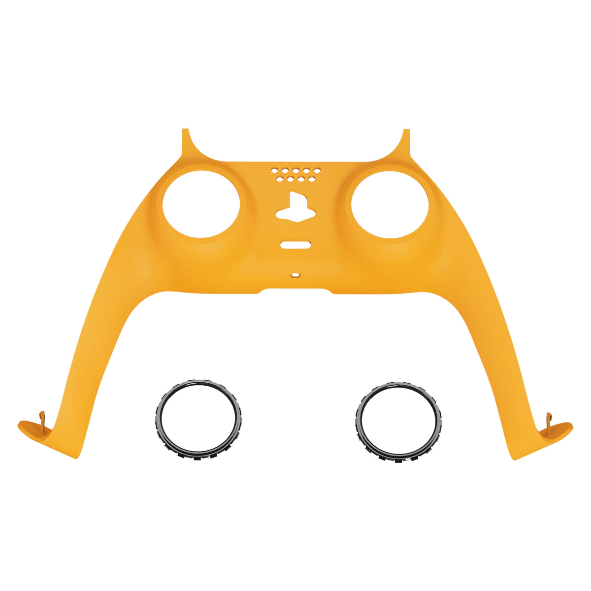 eXtremeRate Replacement Decorative Trim Shell with Accent Rings Compatible with PS5 Controller BDM-010/020/030/040/050 - Caution Yellow