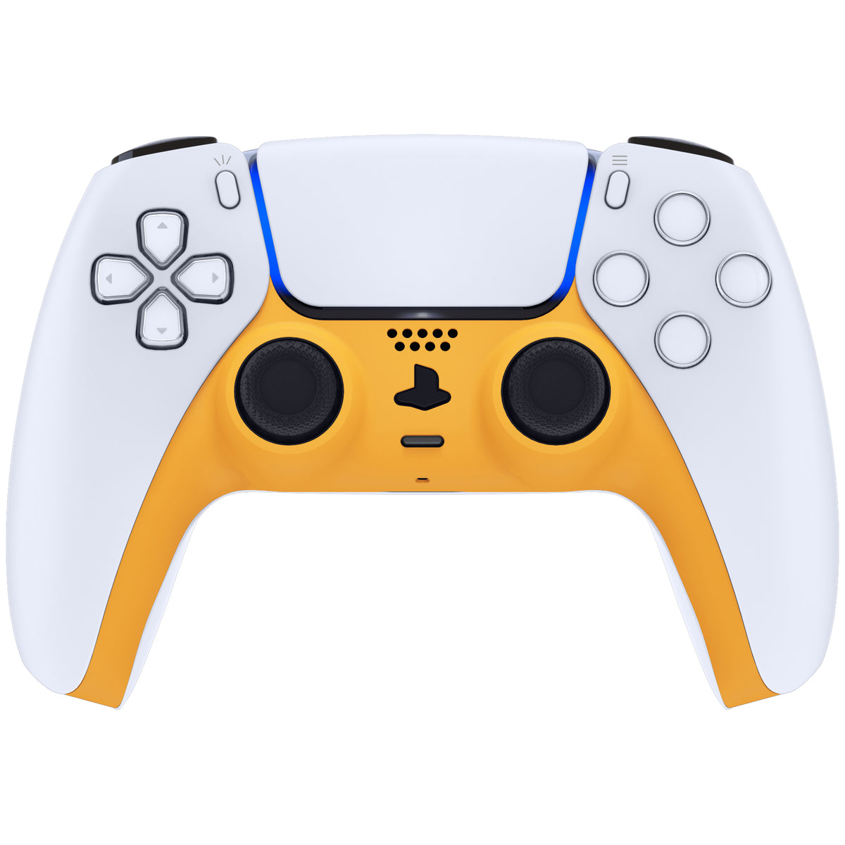 eXtremeRate Replacement Decorative Trim Shell with Accent Rings Compatible with PS5 Controller BDM-010/020/030/040/050 - Caution Yellow