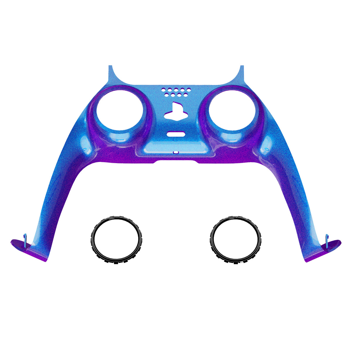 eXtremeRate Replacement Decorative Trim Shell with Accent Rings Compatible with PS5 Controller BDM-010/020/030/040/050 - Chameleon Purple Blue