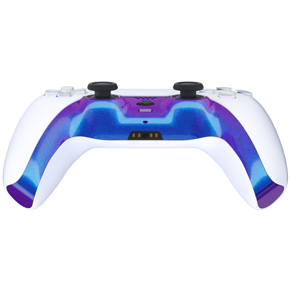 eXtremeRate Replacement Decorative Trim Shell with Accent Rings Compatible with PS5 Controller BDM-010/020/030/040/050 - Chameleon Purple Blue
