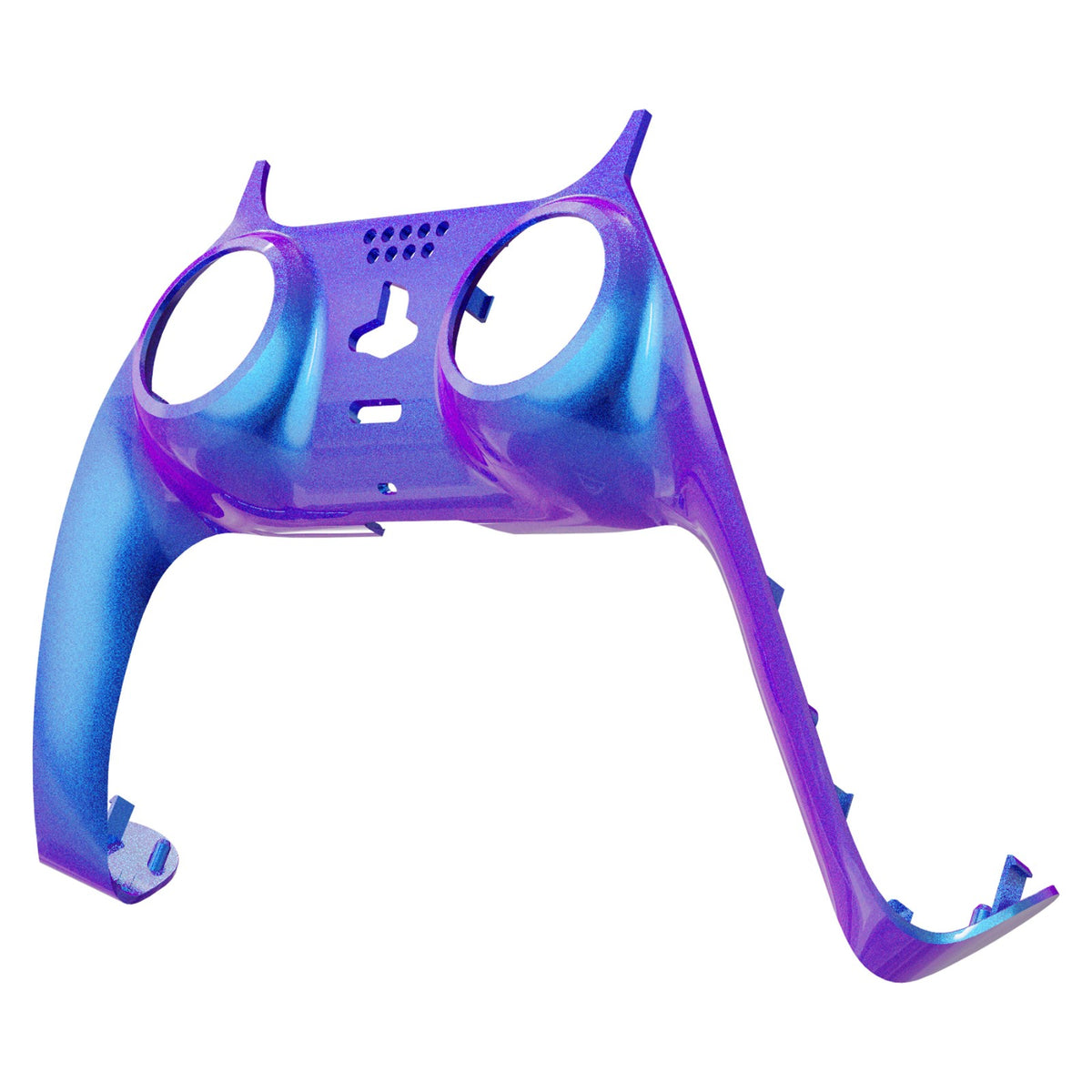eXtremeRate Replacement Decorative Trim Shell with Accent Rings Compatible with PS5 Controller BDM-010/020/030/040/050 - Chameleon Purple Blue