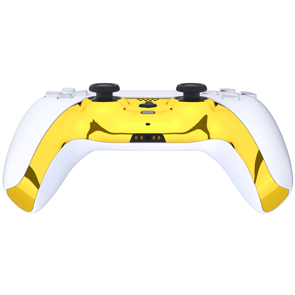 eXtremeRate Replacement Decorative Trim Shell with Accent Rings Compatible with PS5 Controller BDM-010/020/030/040/050 - Chrome Gold Glossy