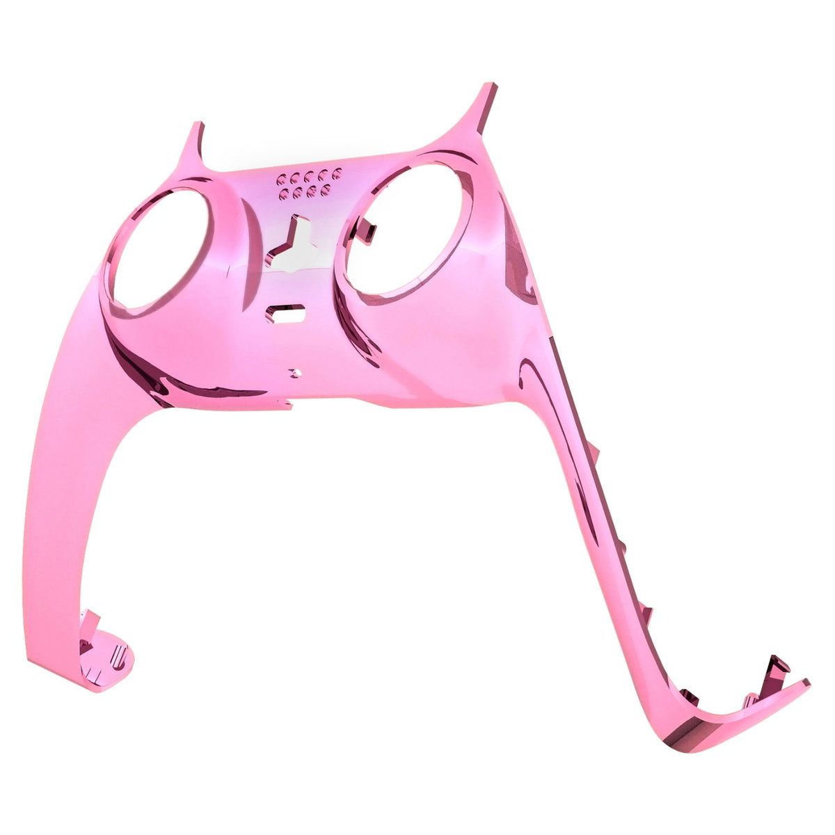eXtremeRate Replacement Decorative Trim Shell with Accent Rings Compatible with PS5 Controller BDM-010/020/030/040/050 - Chrome Pink Glossy