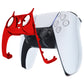 eXtremeRate Replacement Decorative Trim Shell with Accent Rings Compatible with PS5 Controller BDM-010/020/030/040/050 - Chrome Red Glossy