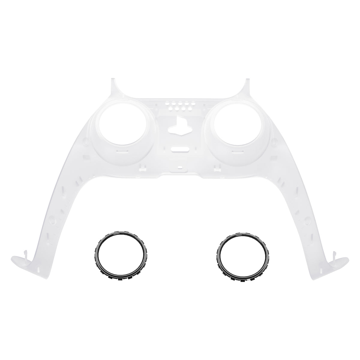 eXtremeRate Replacement Decorative Trim Shell with Accent Rings Compatible with PS5 Controller BDM-010/020/030/040/050 - Clear