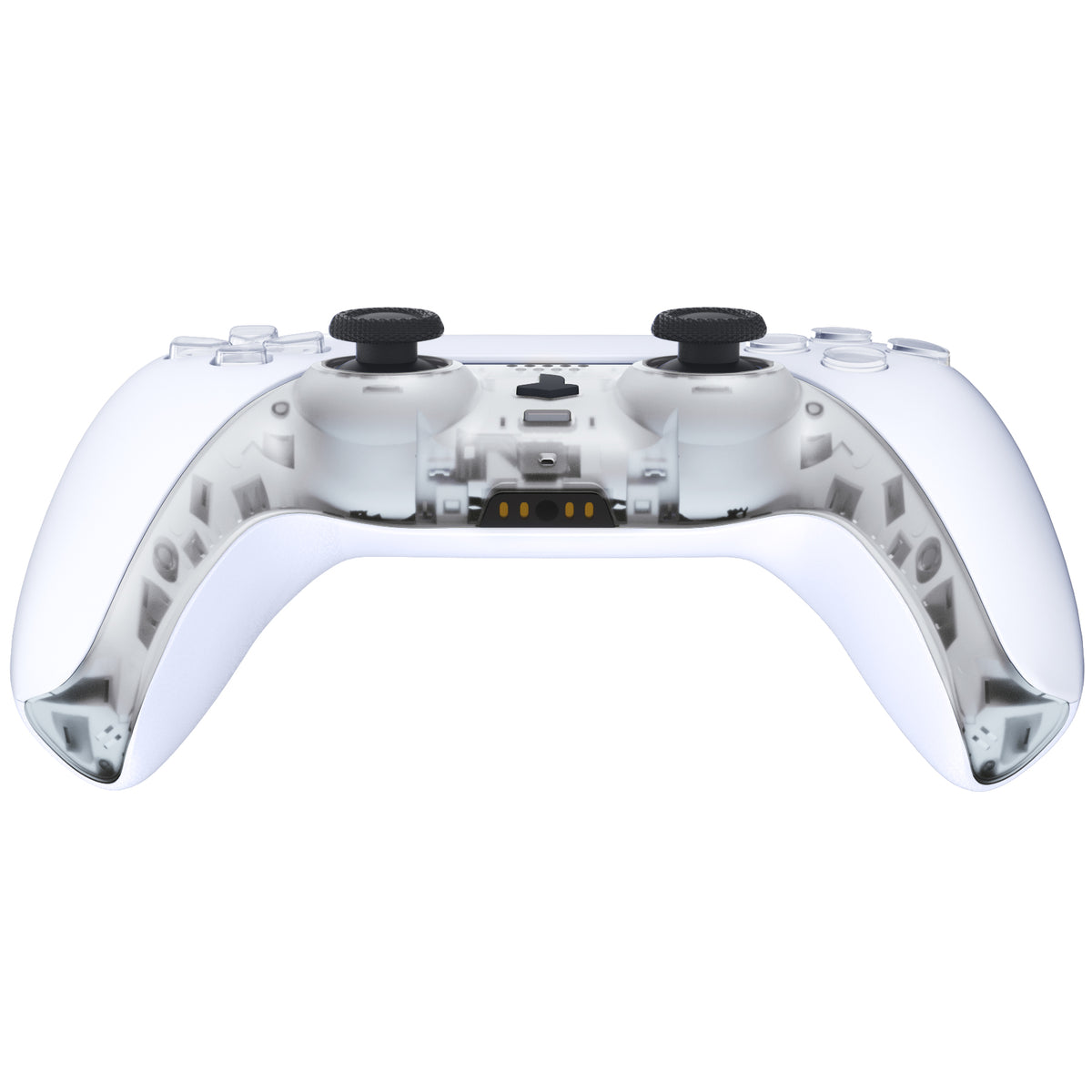 eXtremeRate Replacement Decorative Trim Shell with Accent Rings Compatible with PS5 Controller BDM-010/020/030/040/050 - Clear