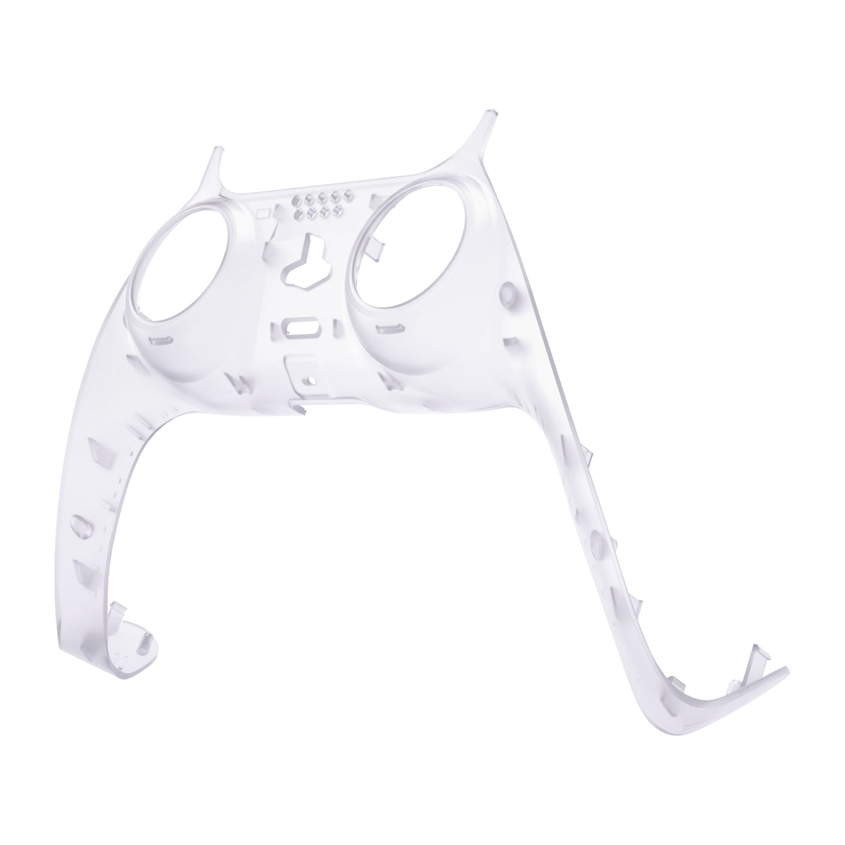 eXtremeRate Replacement Decorative Trim Shell with Accent Rings Compatible with PS5 Controller BDM-010/020/030/040/050 - Clear