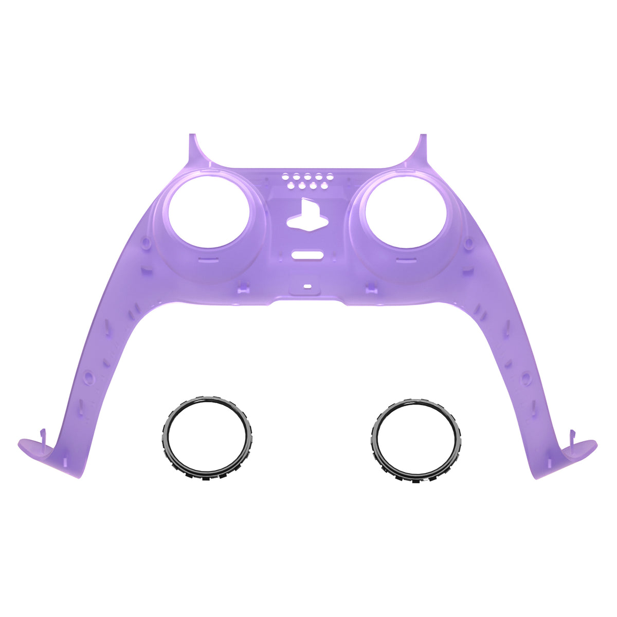 eXtremeRate Replacement Decorative Trim Shell with Accent Rings Compatible with PS5 Controller BDM-010/020/030/040/050 - Clear Atomic Purple