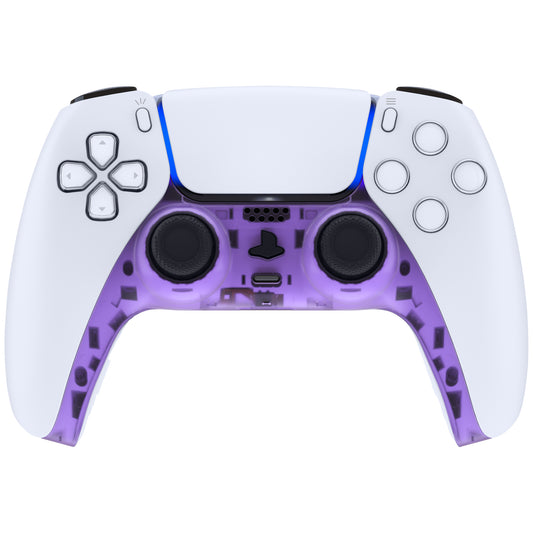 eXtremeRate Replacement Decorative Trim Shell with Accent Rings Compatible with PS5 Controller BDM-010/020/030/040/050 - Clear Atomic Purple