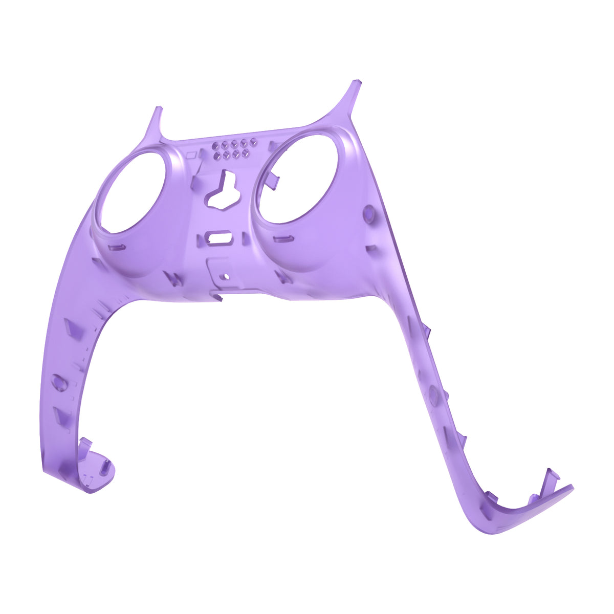 eXtremeRate Replacement Decorative Trim Shell with Accent Rings Compatible with PS5 Controller BDM-010/020/030/040/050 - Clear Atomic Purple