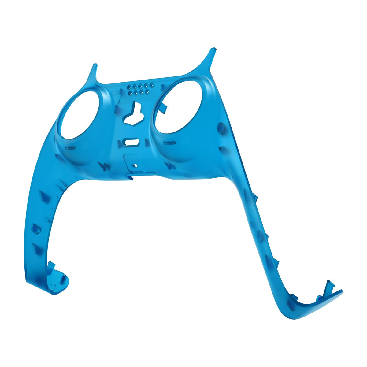 eXtremeRate Replacement Decorative Trim Shell with Accent Rings Compatible with PS5 Controller BDM-010/020/030/040/050 - Clear Blue