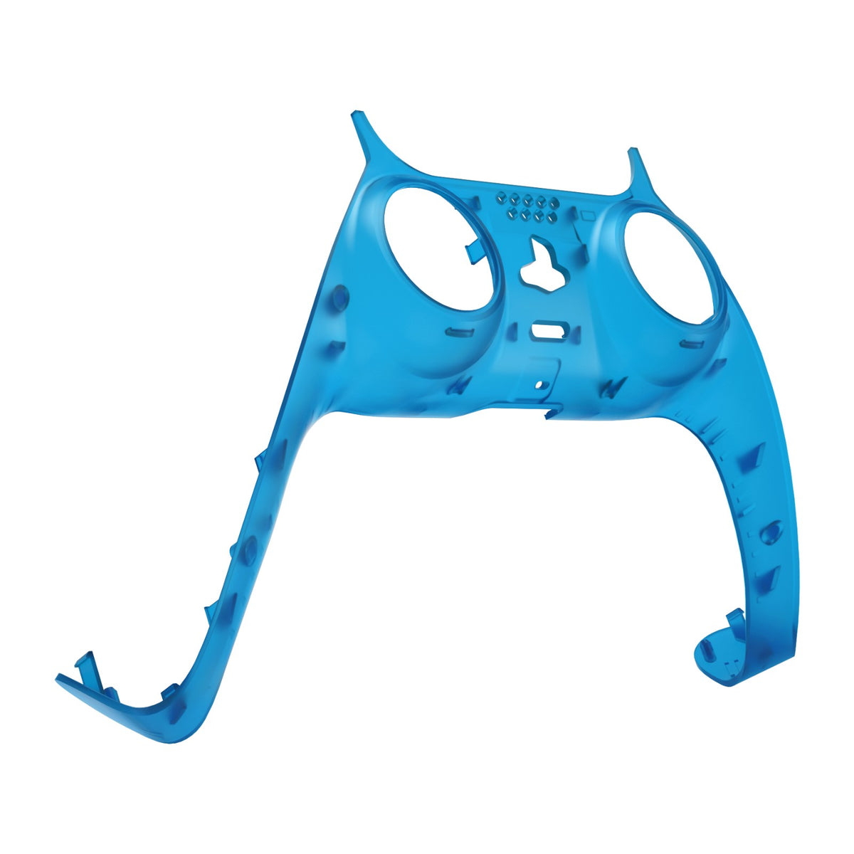 eXtremeRate Replacement Decorative Trim Shell with Accent Rings Compatible with PS5 Controller BDM-010/020/030/040/050 - Clear Blue