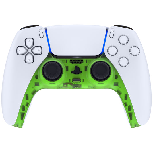 eXtremeRate Replacement Decorative Trim Shell with Accent Rings Compatible with PS5 Controller BDM-010/020/030/040/050 - Clear Green