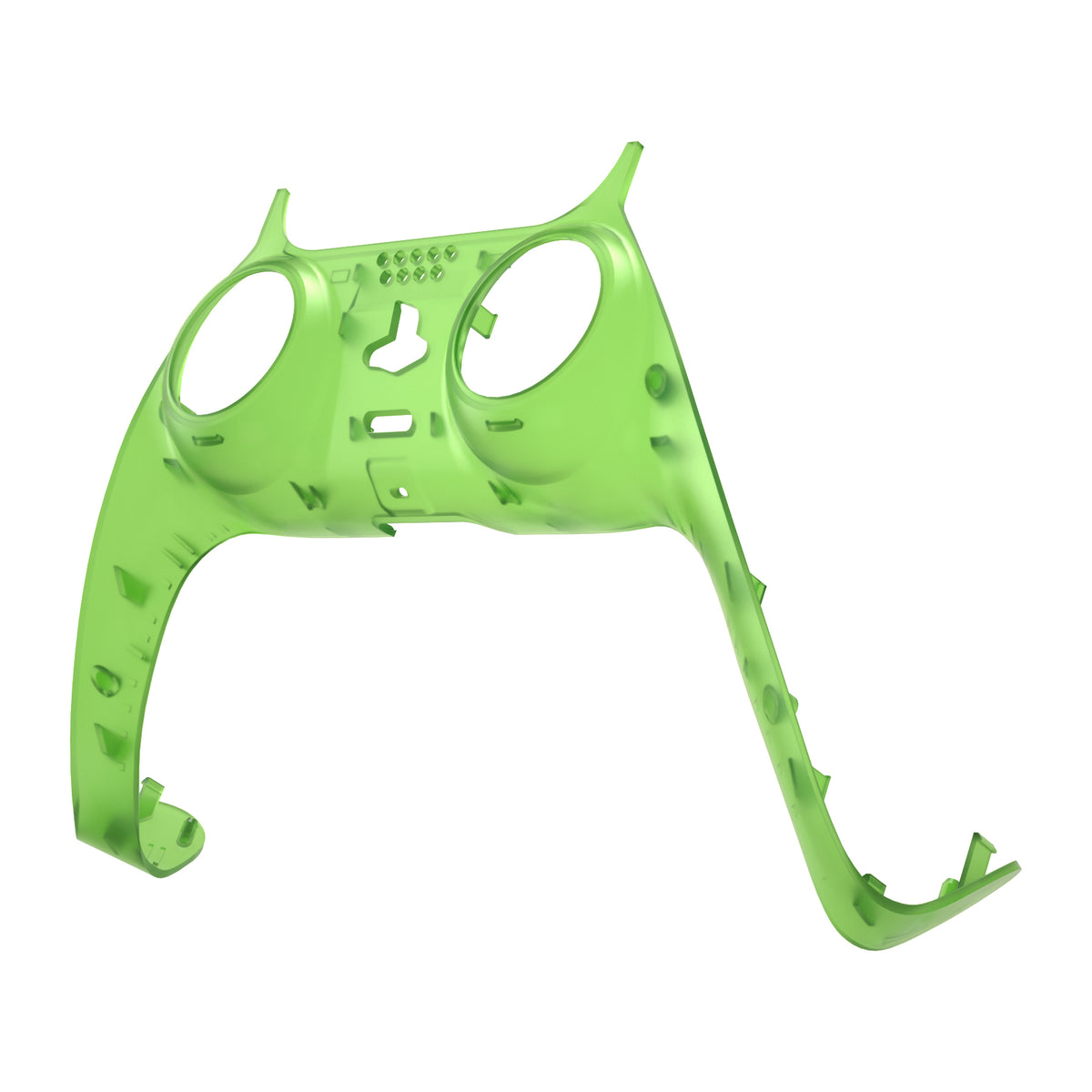 eXtremeRate Replacement Decorative Trim Shell with Accent Rings Compatible with PS5 Controller BDM-010/020/030/040/050 - Clear Green