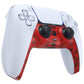 eXtremeRate Replacement Decorative Trim Shell with Accent Rings Compatible with PS5 Controller BDM-010/020/030/040/050 - Clear Red