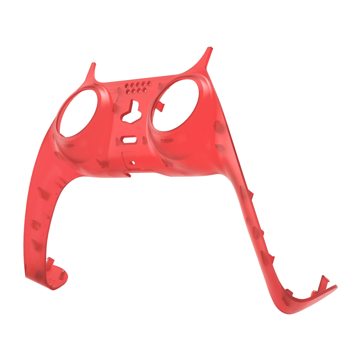 eXtremeRate Replacement Decorative Trim Shell with Accent Rings Compatible with PS5 Controller BDM-010/020/030/040/050 - Clear Red