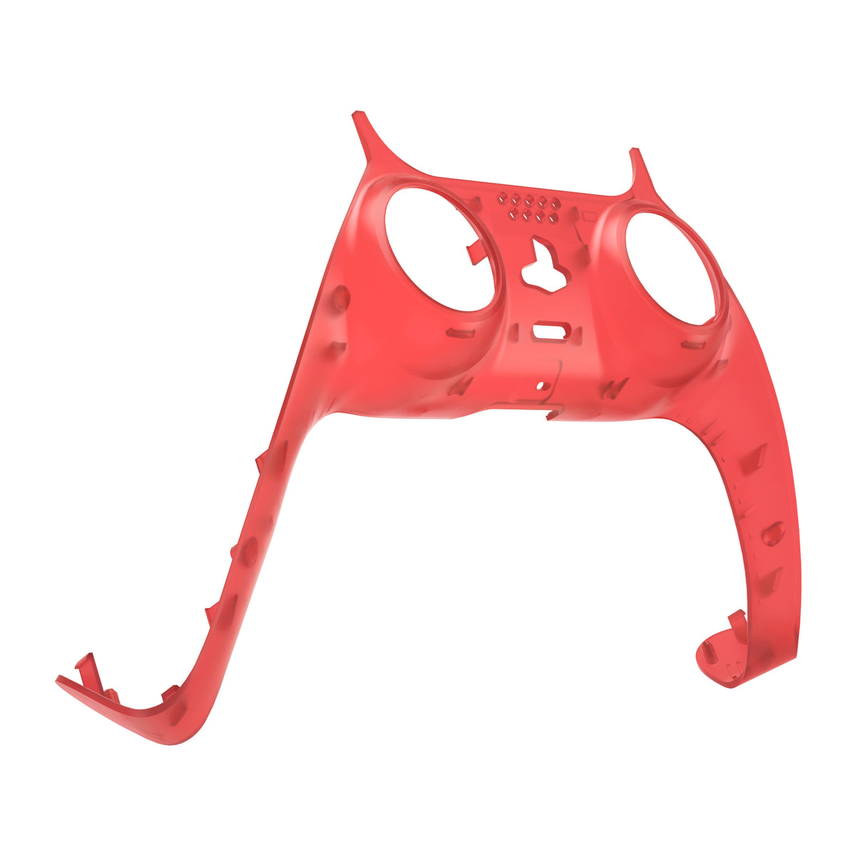 eXtremeRate Replacement Decorative Trim Shell with Accent Rings Compatible with PS5 Controller BDM-010/020/030/040/050 - Clear Red