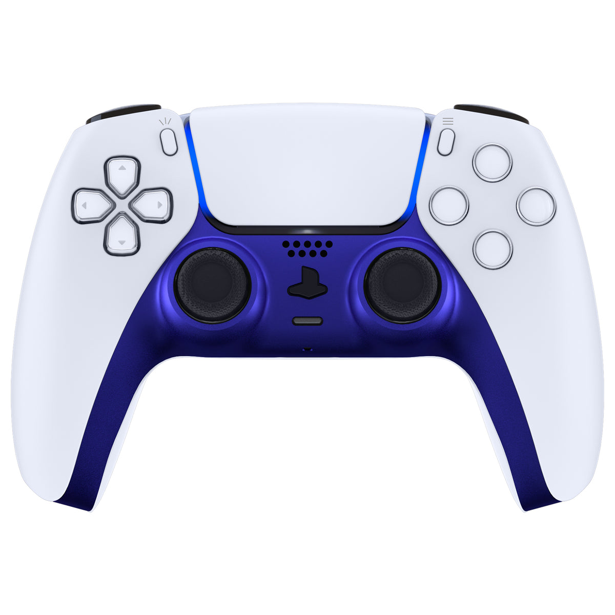 eXtremeRate Replacement Decorative Trim Shell with Accent Rings Compatible with PS5 Controller BDM-010/020/030/040/050 - Cobalt Blue