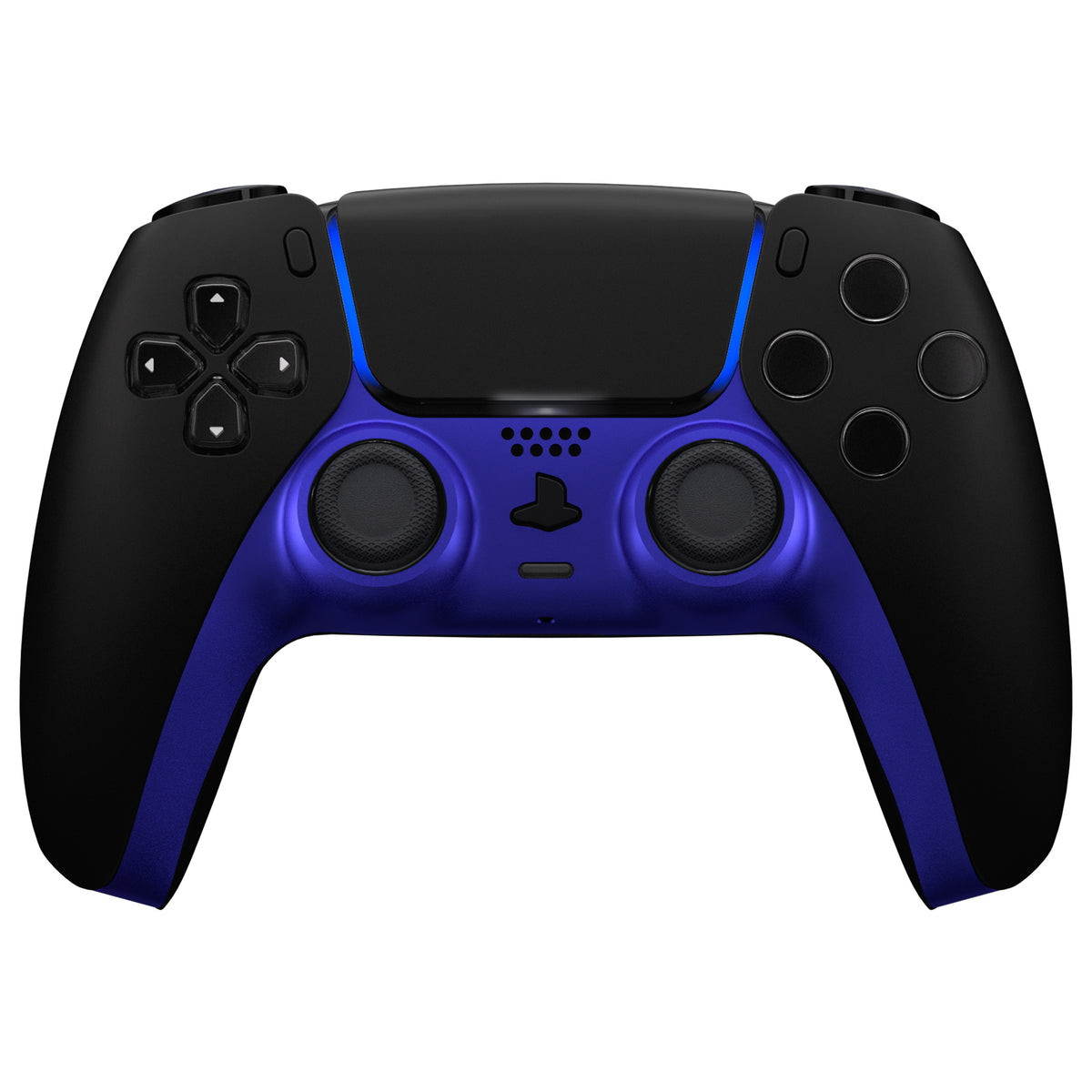 eXtremeRate Replacement Decorative Trim Shell with Accent Rings Compatible with PS5 Controller BDM-010/020/030/040/050 - Cobalt Blue