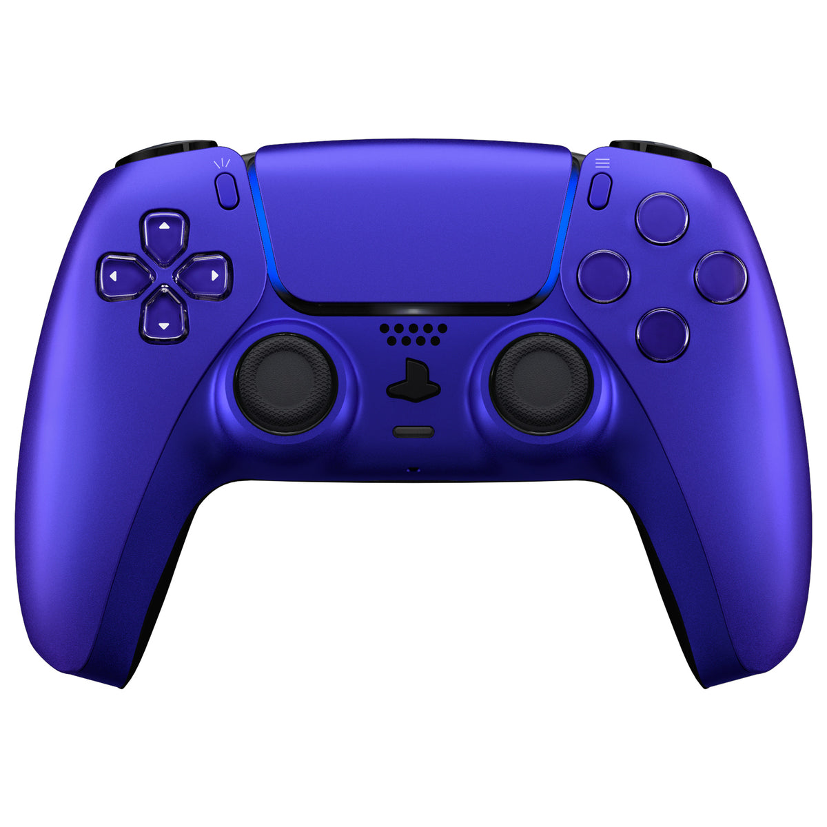 eXtremeRate Replacement Decorative Trim Shell with Accent Rings Compatible with PS5 Controller BDM-010/020/030/040/050 - Cobalt Blue