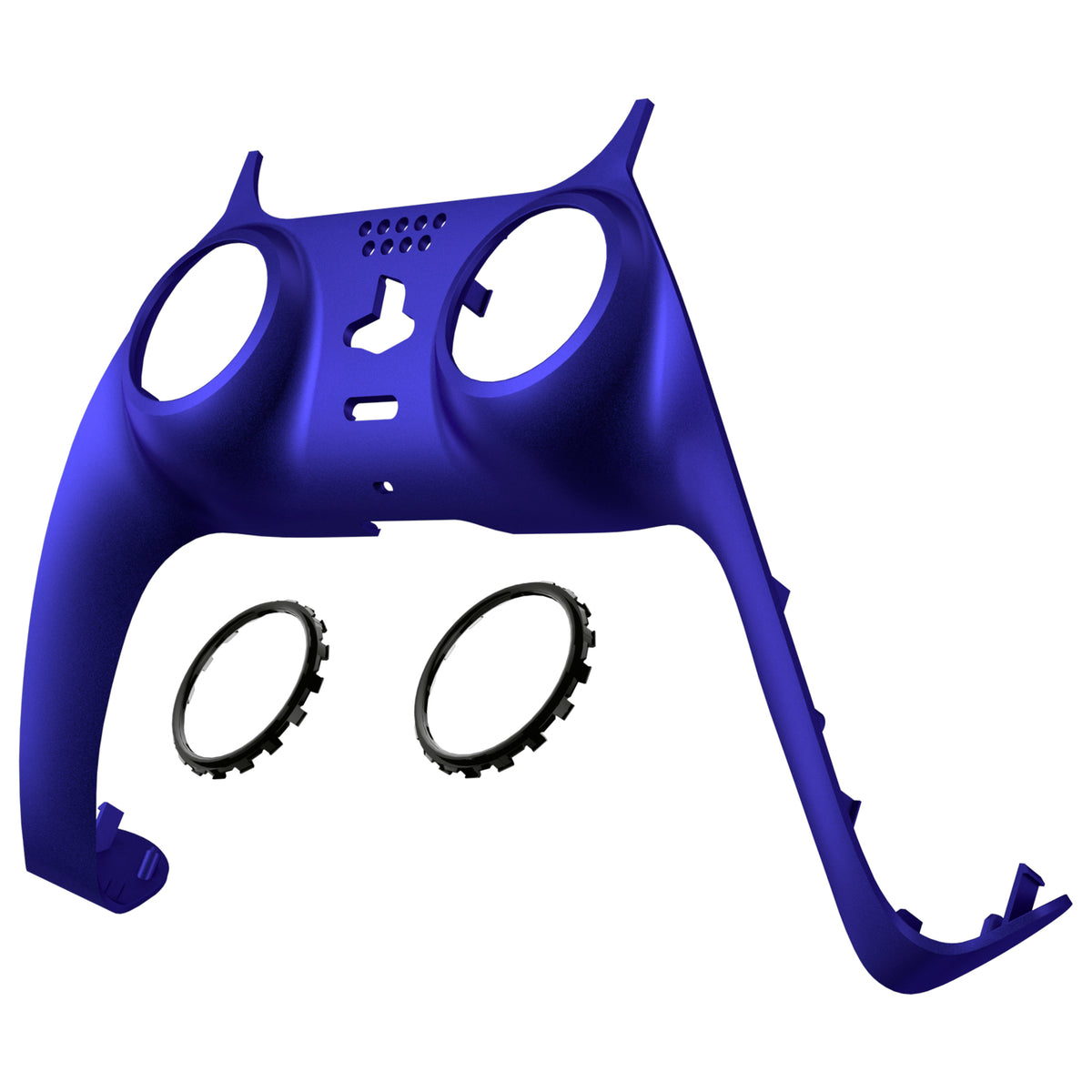 eXtremeRate Replacement Decorative Trim Shell with Accent Rings Compatible with PS5 Controller BDM-010/020/030/040/050 - Cobalt Blue