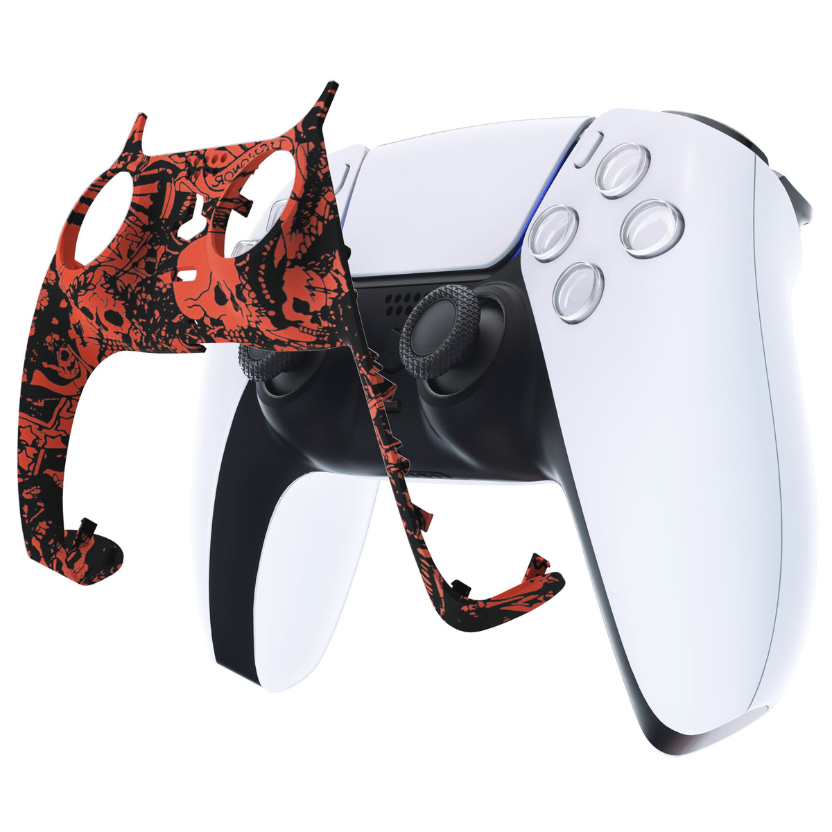 eXtremeRate Replacement Decorative Trim Shell with Accent Rings Compatible with PS5 Controller BDM-010/020/030/040/050 - Demons and Monsters