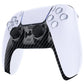 eXtremeRate Replacement Decorative Trim Shell with Accent Rings Compatible with PS5 Controller BDM-010/020/030/040/050 - Graphite Carbon Fiber