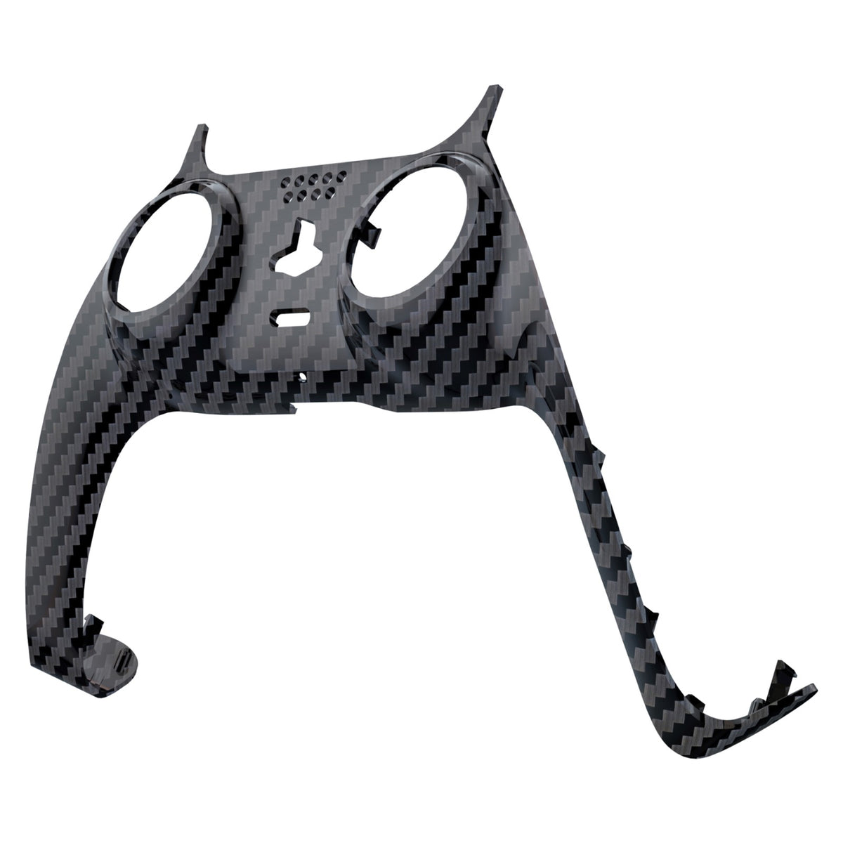 eXtremeRate Replacement Decorative Trim Shell with Accent Rings Compatible with PS5 Controller BDM-010/020/030/040/050 - Graphite Carbon Fiber